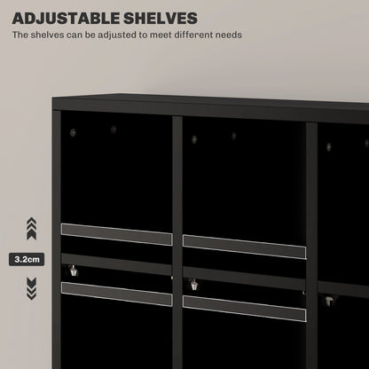 CD Storage Unit with Adjustable Shelves, 89 x 130.5 cm, Black