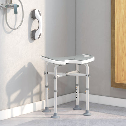 39-51.5cm 'U' Seat Padded Shower Stool - Grey