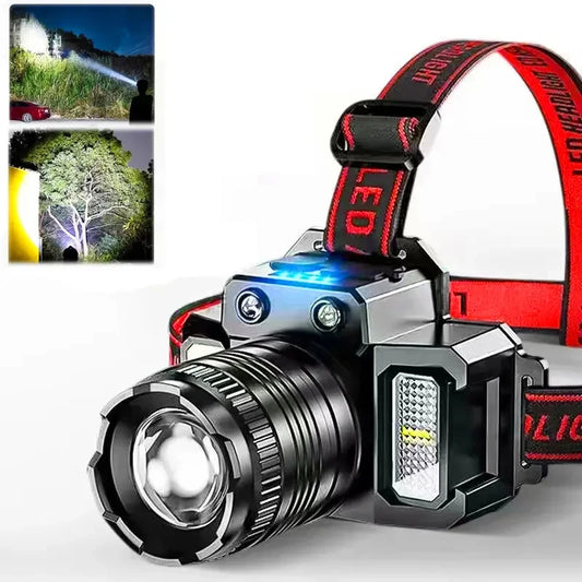 LED Sensor Headlamp Camping Search Light Front Head Lamp Rechargeable Powerful Lantern 