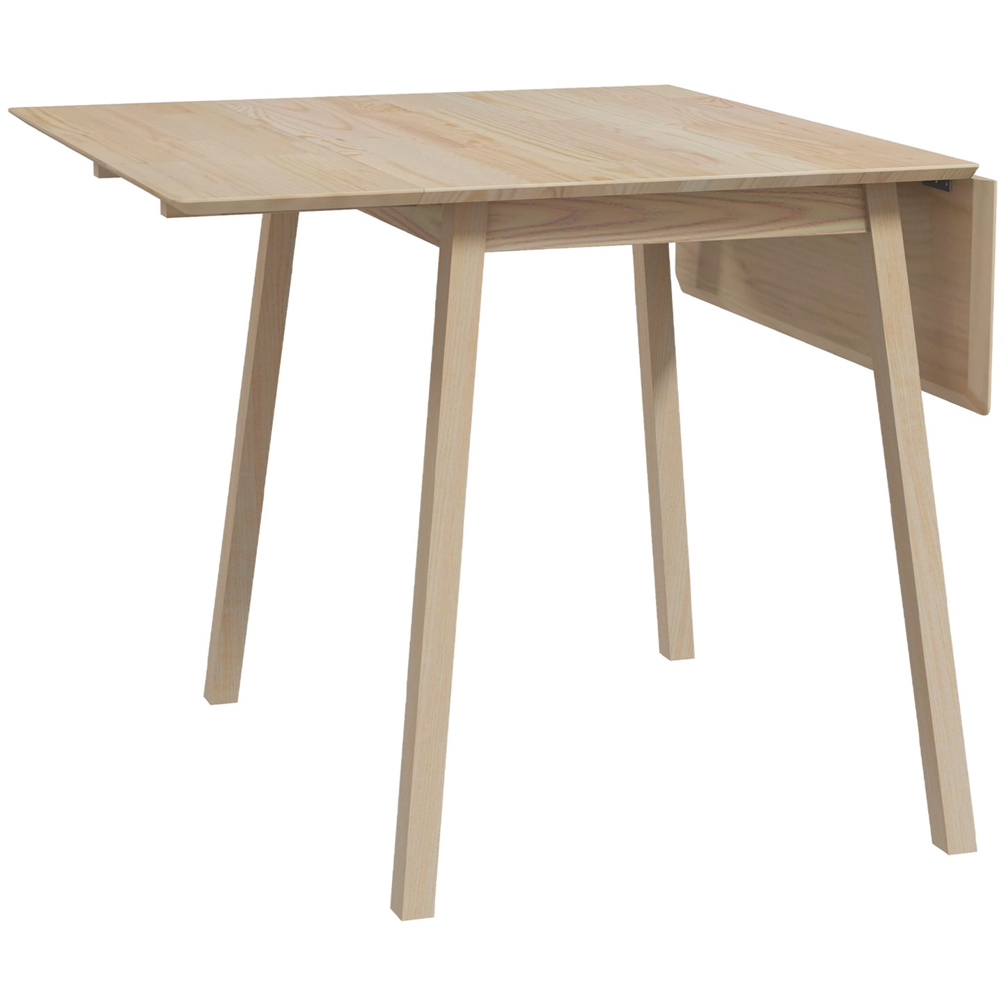 Folding Dining Table, Extendable Kitchen Table for Small Space, Wooden Drop Leaf Table for 2-4 People, Natural Wood Effect