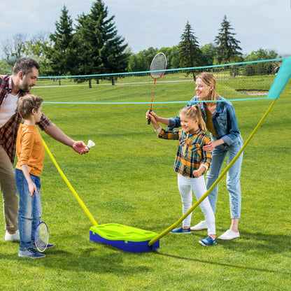 SPORTNOW Badminton Set with Volleyball Net, Portable Badminton Net with 2 Rackets, 2 Shuttlecocks and Carry Case, for Indoor Outdoor Sports