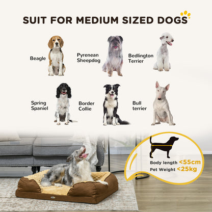 PawHut Calming Dog Bed Pet Mattress w/ Removable Cover, Anti-Slip Bottom, for Medium Dogs, 90L x 69W x 21Hcm