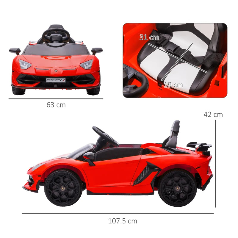 Lamborghini Licensed 12V Kids Electric Car With  Butterfly Doors, Music Horn Suspension And Remote