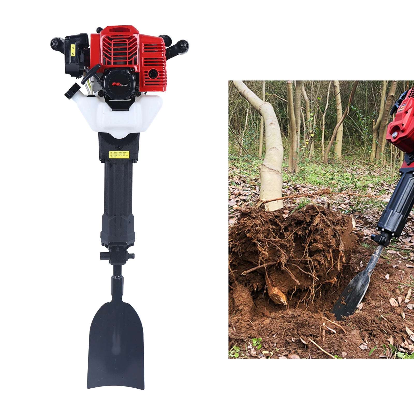 2-Stroke Petrol Portable Garden Tree Hole Digger Shovel Spade For Forestry Seedlings And Vineyard Supports Garden Tool