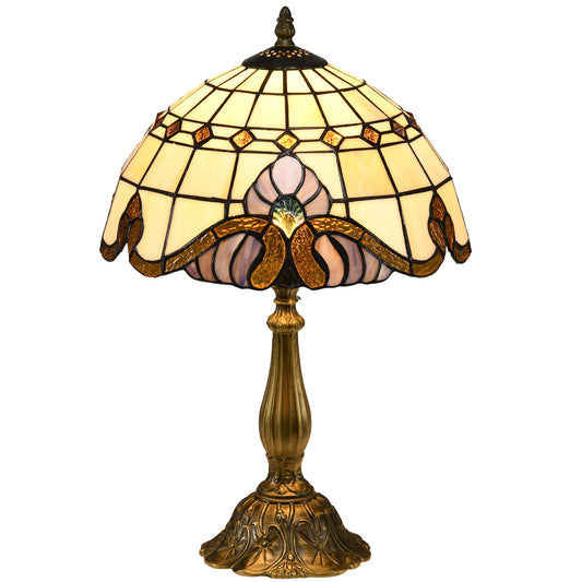 Stained Glass Table Lamp, Handmade Antique Style Bedside Lamp, Decorative Night Light for Bedroom, Living room, Home, Nightstand