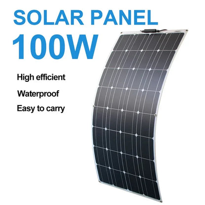 Campervan Solar Panel 100w for Roof Shed Photovoltaic Solar Cell 600w 500w 400w 300w 200w Flexible 12v Solar Panel To Charge Battery