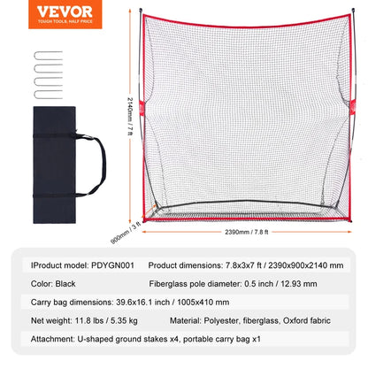 Golf Practice Hitting Net Huge 7.8x7ft Golf Net Personal Driving Range for Indoor or Outdoor Use Portable Golf Aid Net