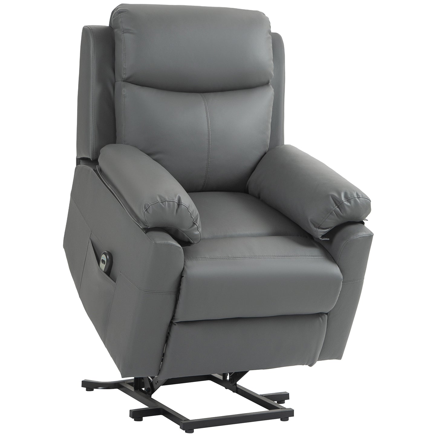 Riser and Recliner Chair Lift Chair with Remote Control, Side Pockets, Pocket Spring, Charcoal Grey