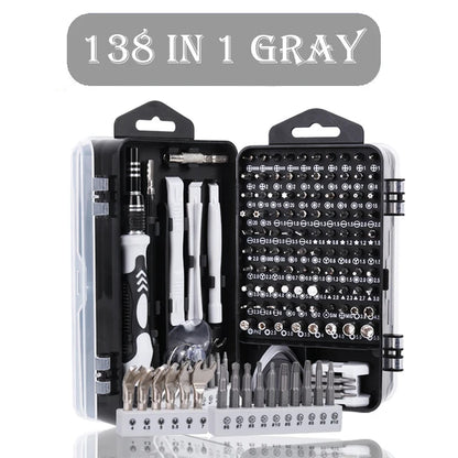 138 In 1 Screwdriver Set CR-V Magnetic Screw Bits Precision Phillips Torx Hex Screws Household Repair Phone Computer Hand Tools