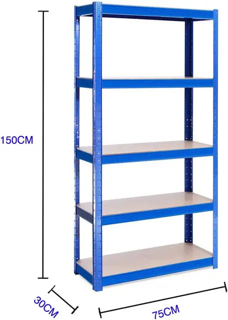 Heavy Duty 5 Tier Boltless Garage Shelving Unit Shed Warehouse Workshop Office Storage Shelves Metal Racking, Adjustable