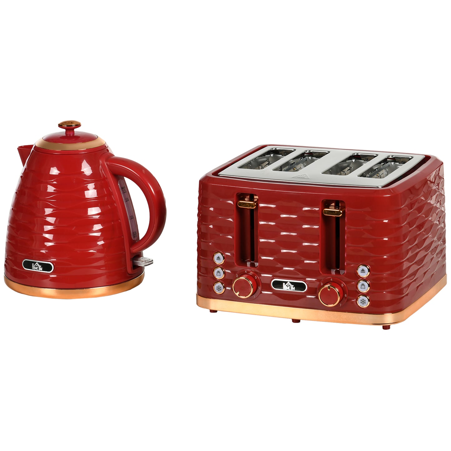 3000W 1.7L Rapid Boil Kettle & 4 Slice Toaster, Kettle and Toaster Set with 7 Browning Controls and Crumb Tray,