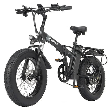 Ridstar G20 1000W 48v 15AH Folding E Bike Electric Bicycle Mountain 20 Inch Fat Tyre Beach Cycling With Back Seat