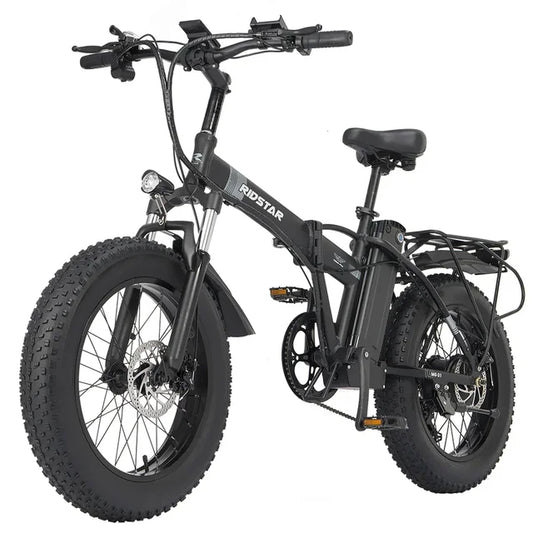 Ridstar G20 1000W 48v 15AH Folding E Bike Electric Bicycle Mountain 20 Inch Fat Tyre Beach Cycling With Back Seat