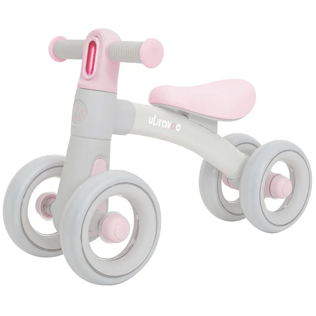 UBRAVOO Baby Slide Balance Bike For 12-24 Months, 3-Mode Headlight & 4 Transparent Silence Wheels, Riding on Toy