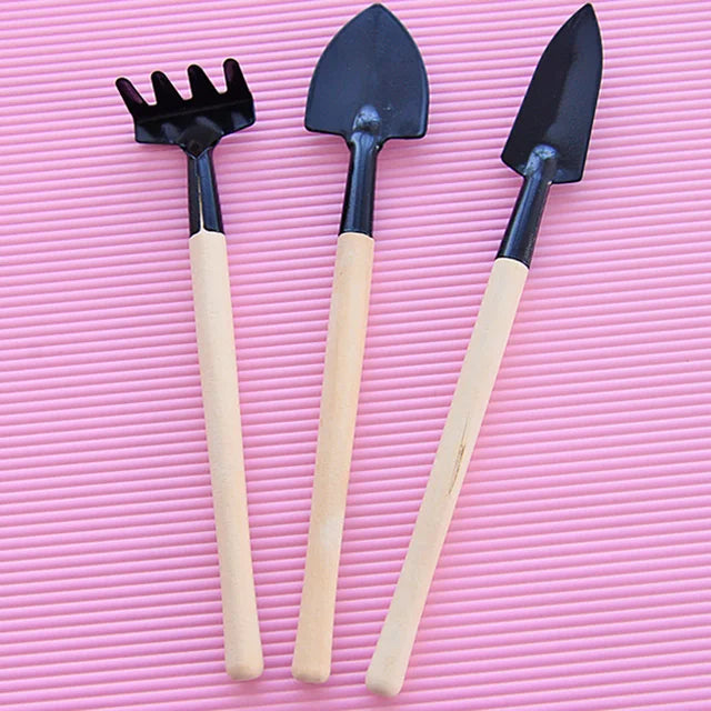 3 Piece Set Of 3 Portable Mini Plant Tools Rake Planter Shovel Soil Scoop Decorative Planting Tools