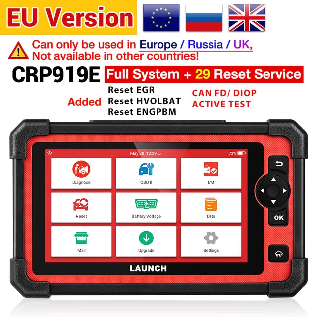 LAUNCH X431 CRP919E Elite OBD2 Scanner Bidirectional Tool 35+ Service, ECU Coding, All System Diagnosis