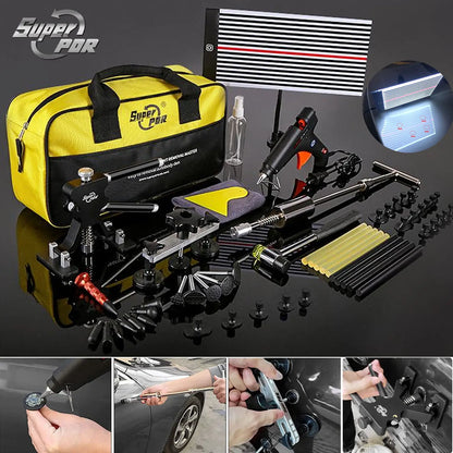 Super PDR Car Body Paintless Dent Repair Tool Auto Hail Dent Removal Kit Professional Dent Puller Tools Kit