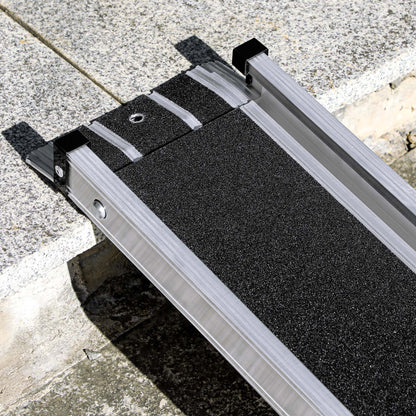 Telescopic Wheelchair Ramps 244L x 19.5Wcm, 270kg, Folding Aluminium Door Threshold Ramps For Home, Mobility Scooters, Doorways, Steps, Stairs