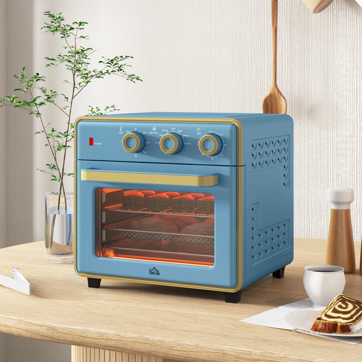 Vintage Retro Style 20L 90-230℃ Mini Electric Oven - Blue