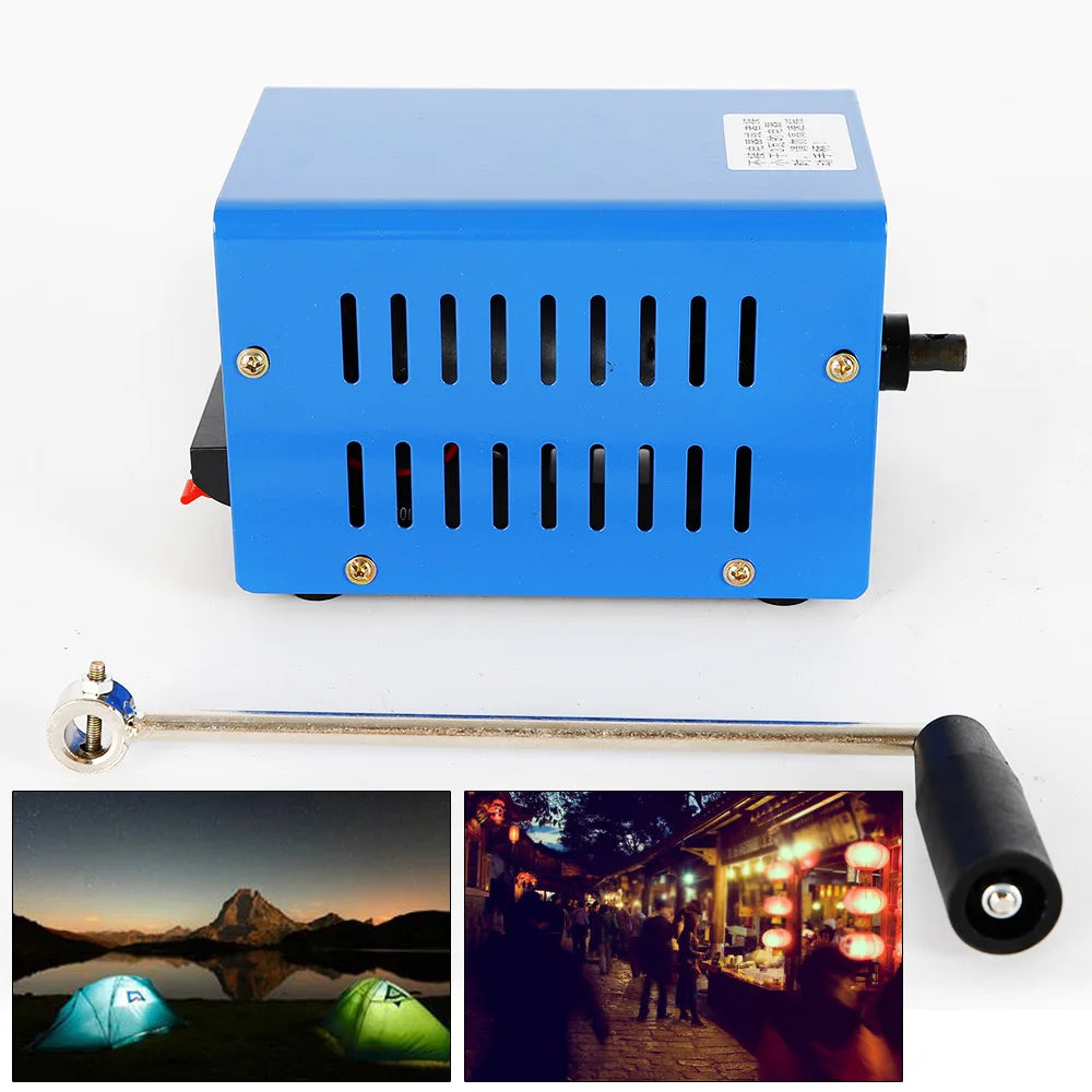 20W Portable Hand Manual Crank Emergency Power Generator Electric USB Charger