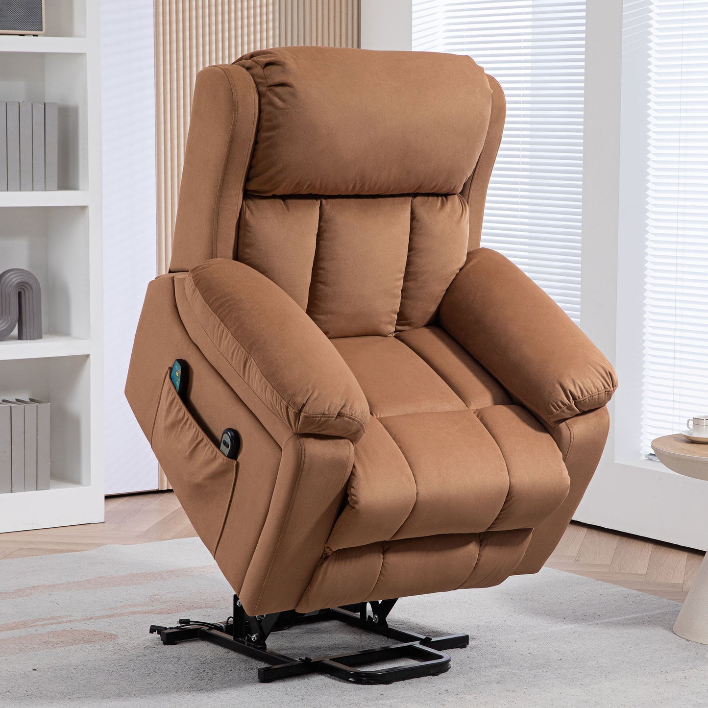 Power Lift Riser and Recliner Chair with Vibration Massage, Heat, Side Pocket