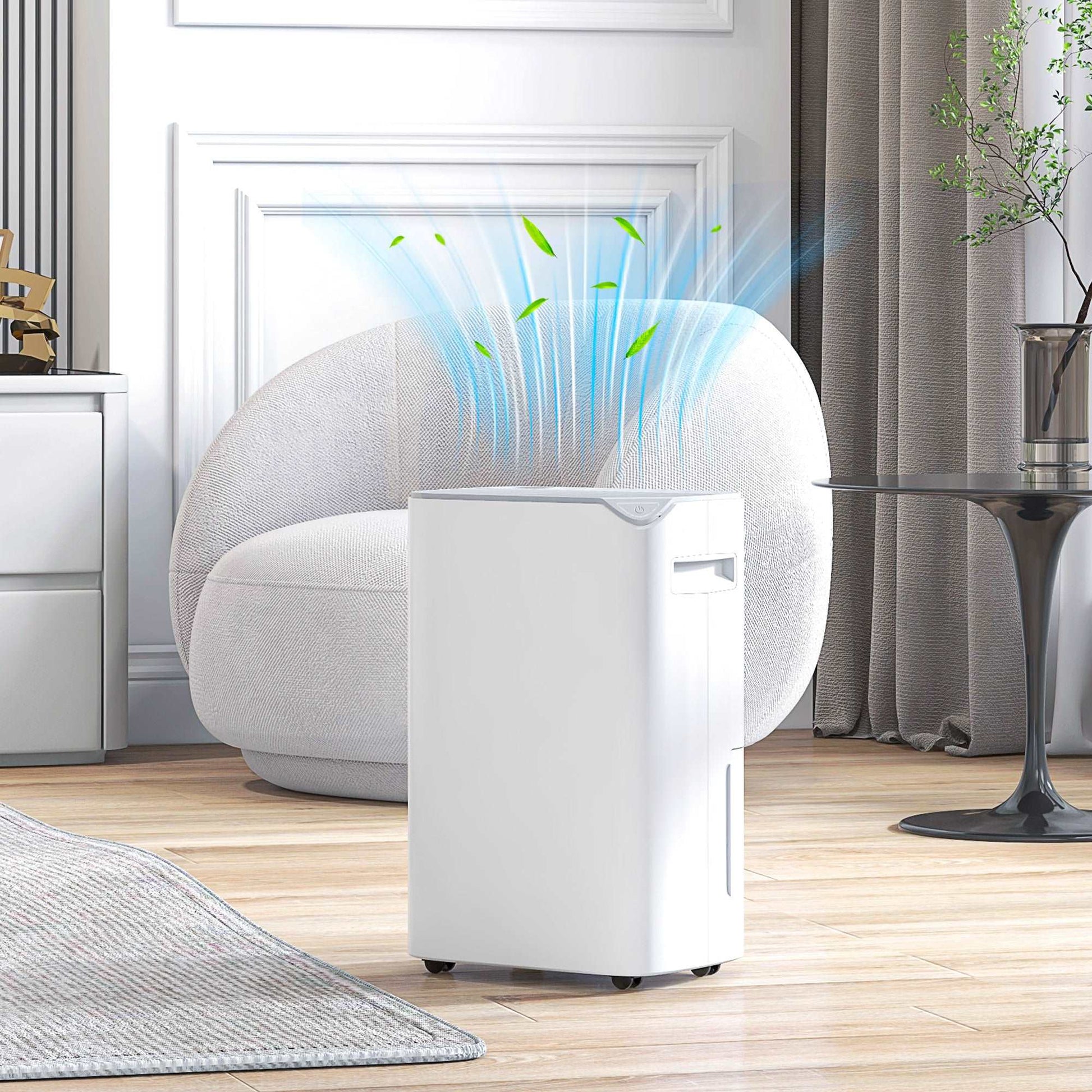 20L/Day Dehumidifier with Continuous Drainage, 2.5L Water Tank, 24H Timer, Digital Humidity Display, Dehumidifier for Home Damp, Condensation