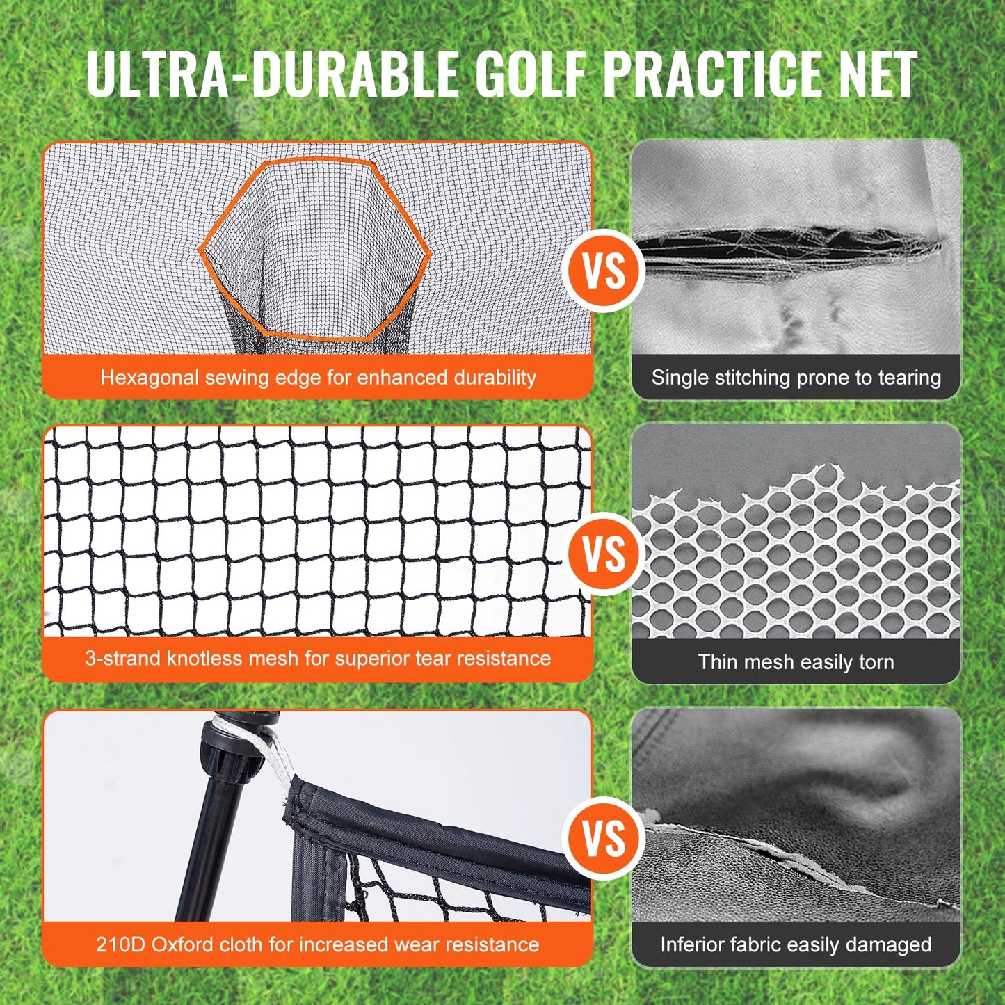 Golf Practice Hitting Net, Huge 10.8x7ft Golf Net, Personal Driving Range For Indoor Outdoor Use, Portable Home Golf Training Aid