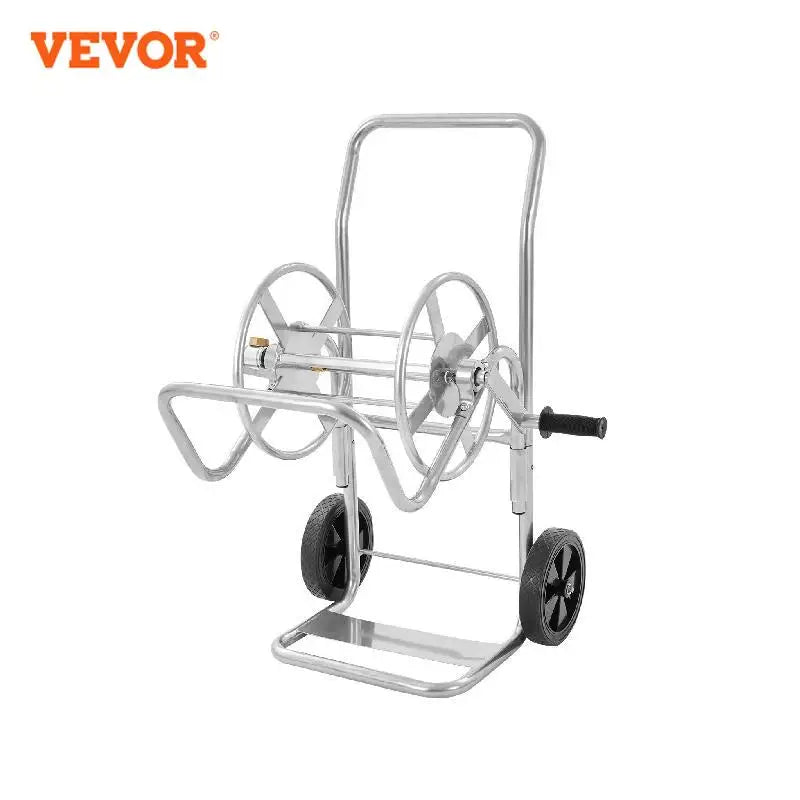 Hose Reel Holder Garden Water Hose Pipe Cart Mobile Tool With Wheels, Heavy Duty Powder-coated Steel Outdoor Planting for Garage, Garden