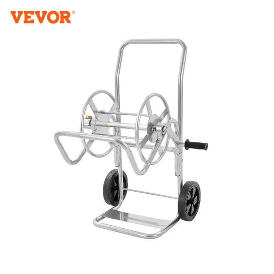 Hose Reel Holder Garden Water Hose Pipe Cart Mobile Tool With Wheels, Heavy Duty Powder-coated Steel Outdoor Planting for Garage, Garden