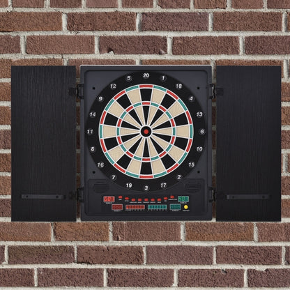 Electronic Dartboard Set, 27 Games Modes and 202 Variations, LED & 12 Soft Tip Darts and Cabinet to Storage, Ready-to-Play Multi-Game Option Darts Machine