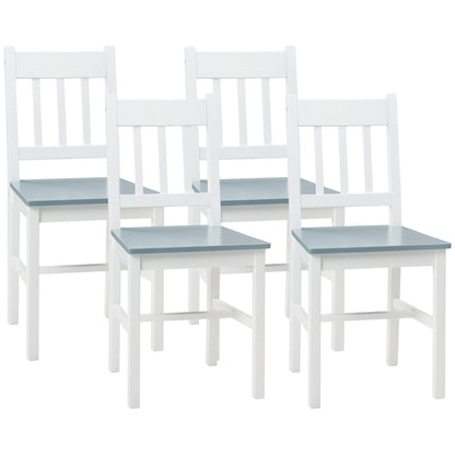 Dining Chairs Set of 4, Kitchen Chair with Slat Back, Pine Wood Structure for Living Room and Dining Room