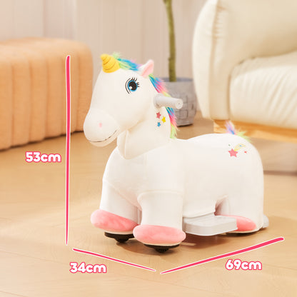 AIYAPLAY 6V Electric Ride on Unicorn, Battery Powered Kids Ride on Animal Toy with Music Forward Control, for 18-36 Months