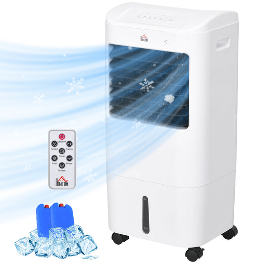 78cm Portable Evaporative Air Cooler, 3-In-1 Ice Cooling Fan Cooler, Humidifier Unit with Remote, 7.5H Timer, Oscillating 15L Water Tank White