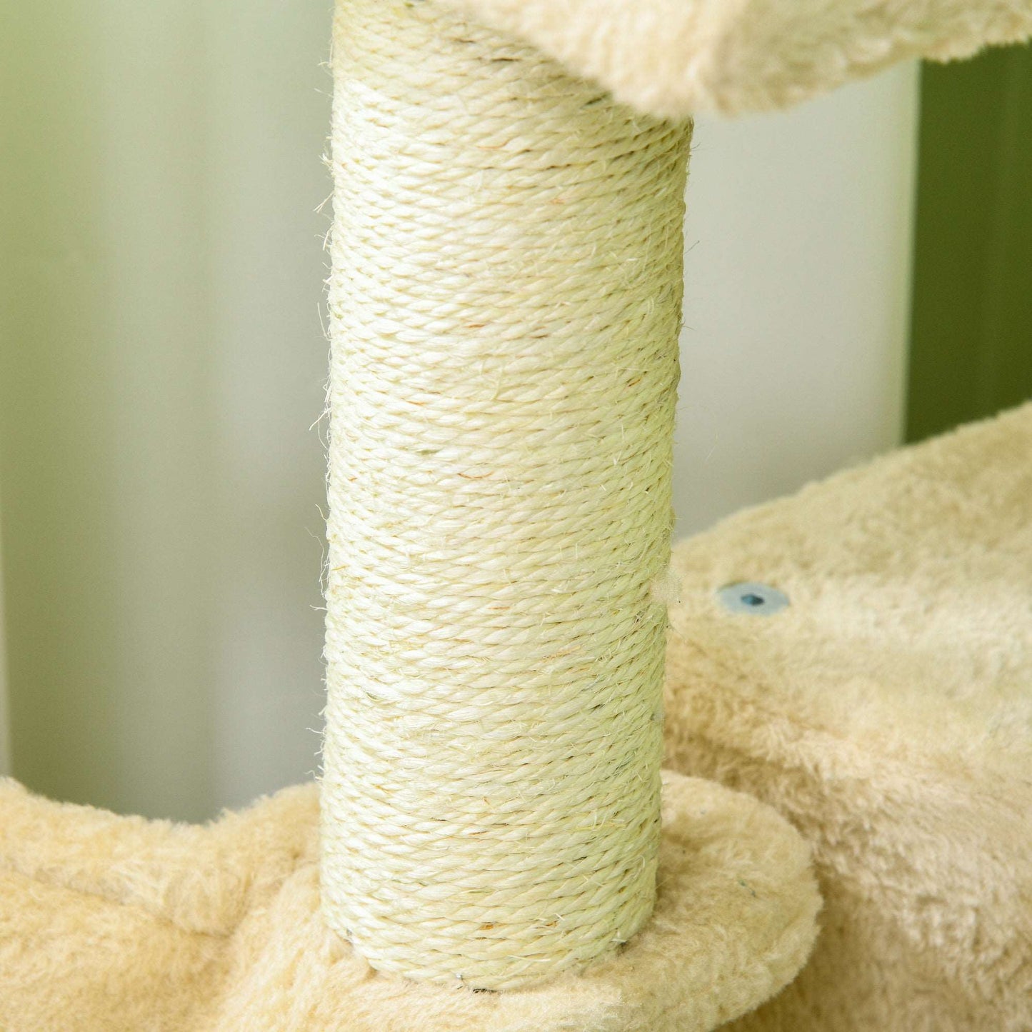 100cm Cat Tree Tower With Sisal Scratching Post Cream White