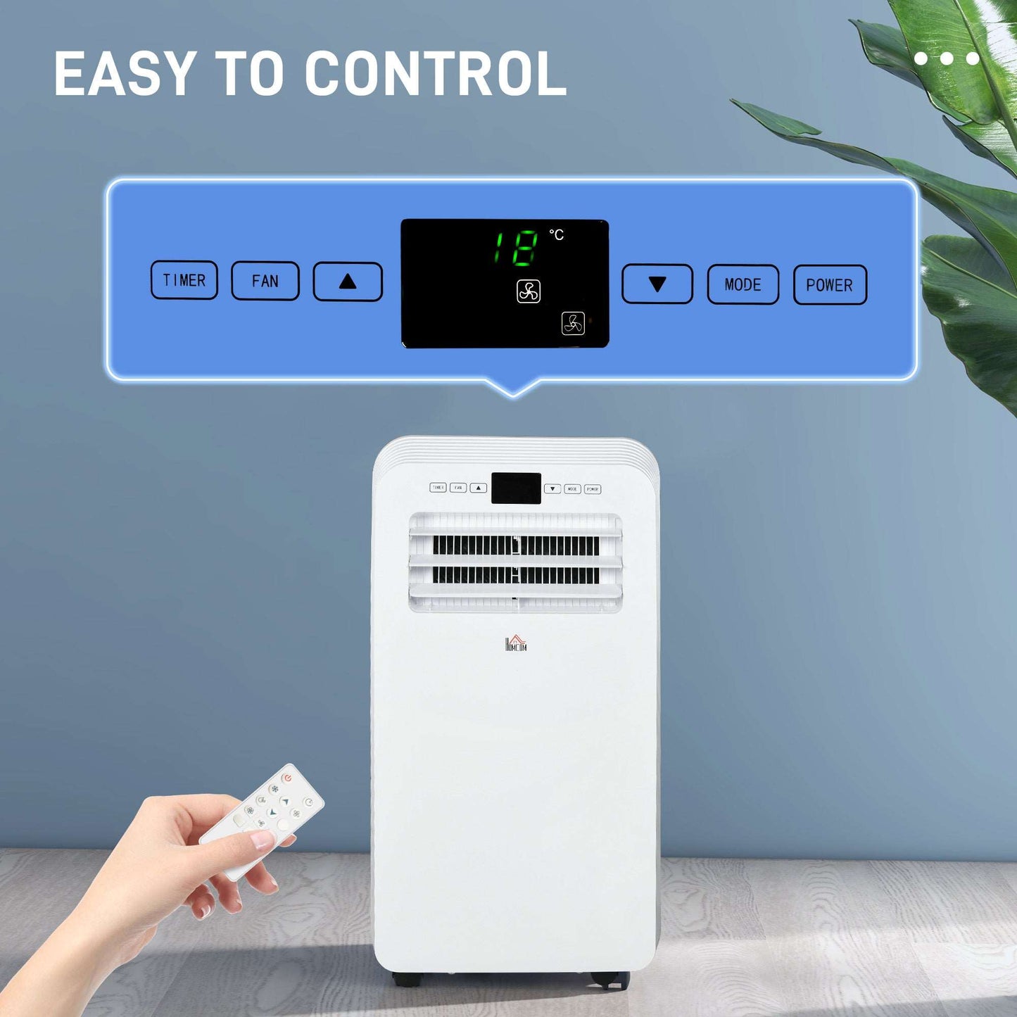 12000 BTU Portable Air Conditioner, 3-in-1 Air Conditioning Unit, Dehumidifier, Cooling Fan W/ Remote Control, 3 Speeds, 24H Timer On/Off