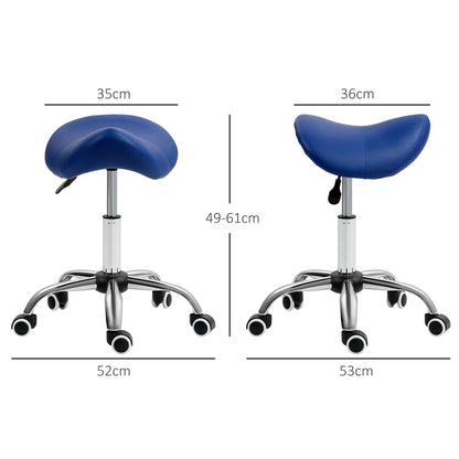 Saddle Stool, Height Adjustable Salon Chair for Massage Spa, Faux Leather