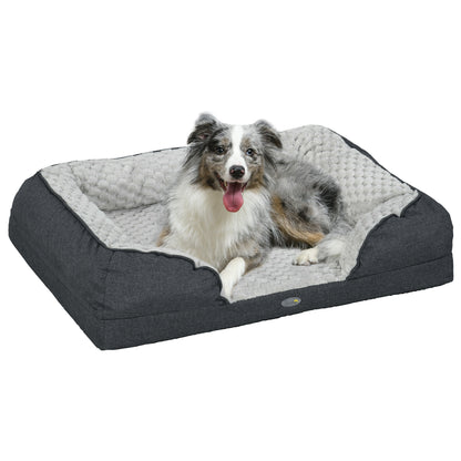 PawHut Calming Dog Bed Pet Mattress w/ Removable Cover, Anti-Slip Bottom, for Medium Dogs, 90L x 69W x 21Hcm