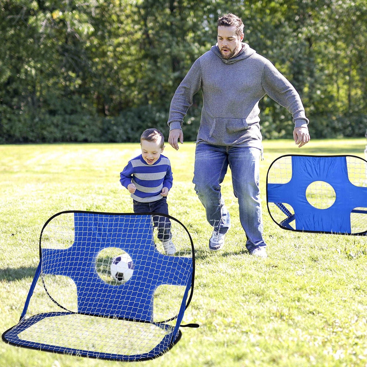 2 in 1 Pop Up Soccer Nets Kids Target Goal Net for Backyard Outdoor Sports and Practice