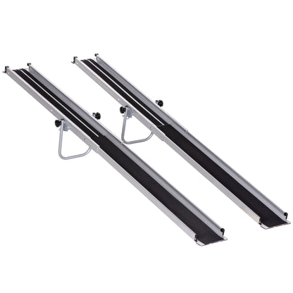 Telescopic Wheelchair Ramps 244L x 19.5Wcm, 270kg, Folding Aluminium Door Threshold Ramps For Home, Mobility Scooters, Doorways, Steps, Stairs