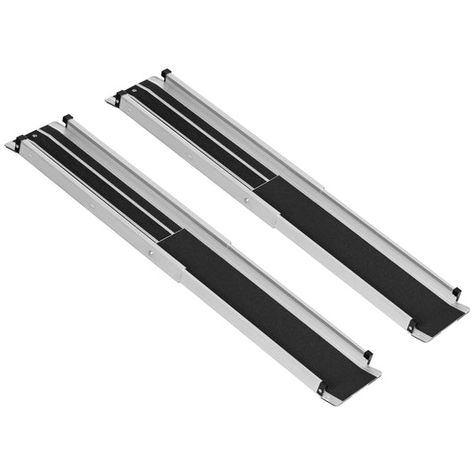 Set of Two 122cm Three-Level Telescopic Aluminium Wheelchair Ramps