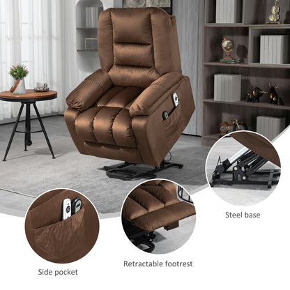 Lift Chair, Quick Assembly, Electric Riser And Recliner Chair With Vibration Massage, Heat, Side Pockets