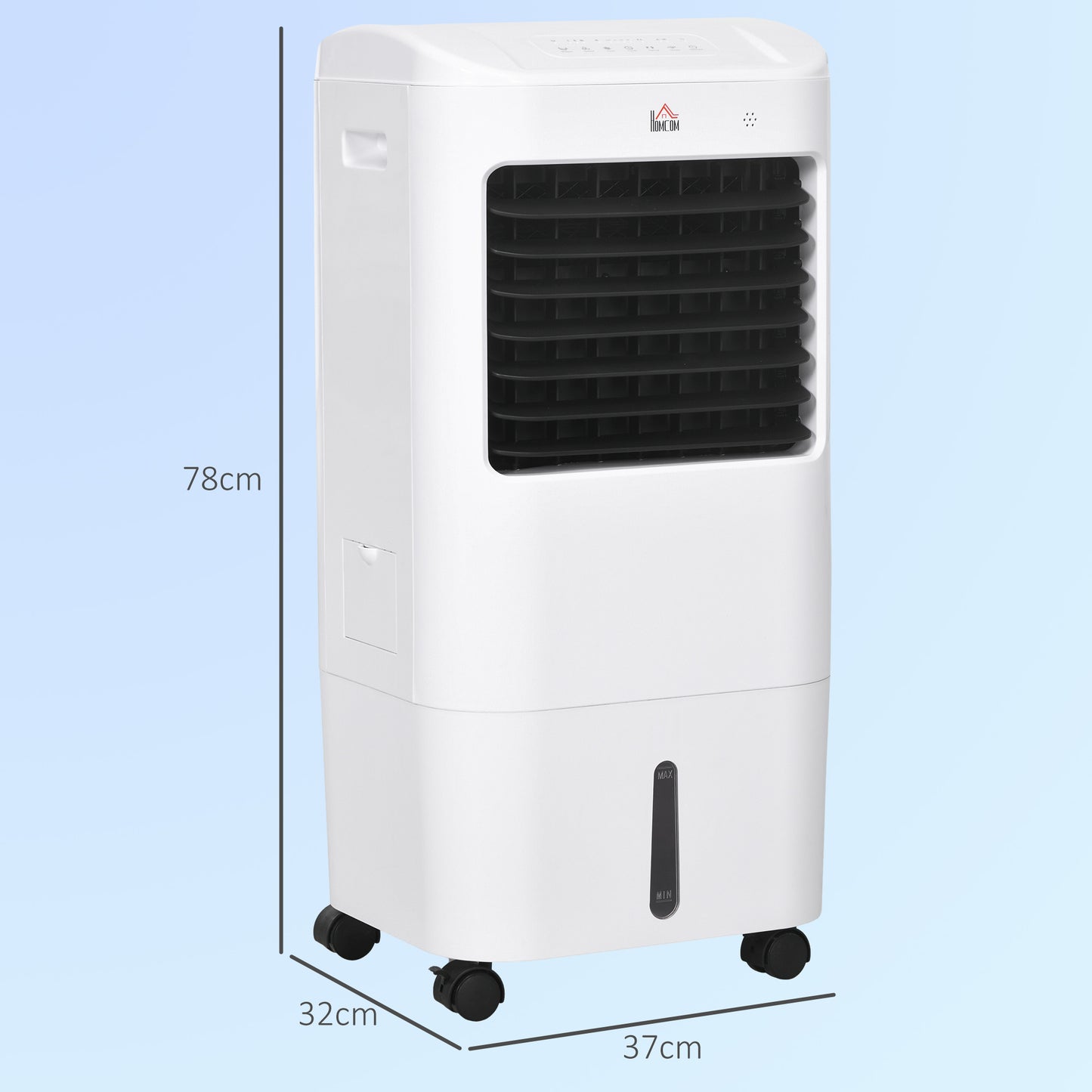 78cm Portable Evaporative Air Cooler, 3-In-1 Ice Cooling Fan Cooler, Humidifier Unit with Remote, 7.5H Timer, Oscillating 15L Water Tank White