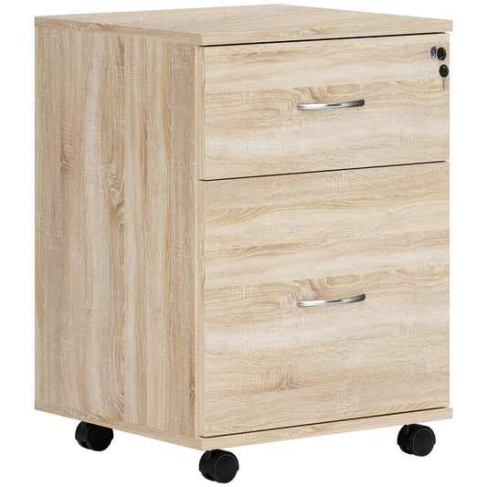 Two Drawer Lockable Filing Cabinet - Wood-Effect