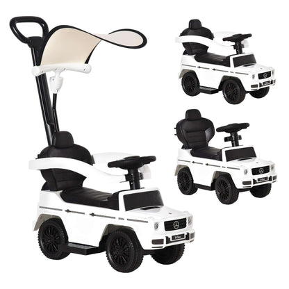 Mercedes-Benz G350 Ride-On Push Along Car Sliding Walker Foot to Floor Slider Stroller Toddler Vehicle with Horn Steering Wheel NO POWER White