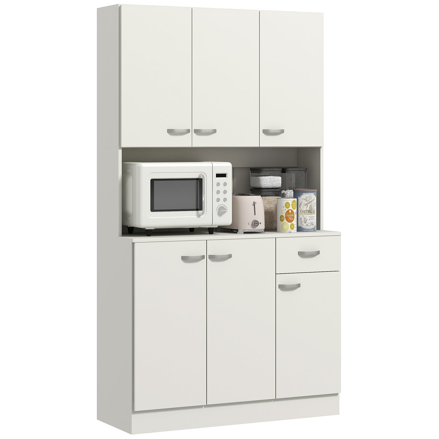 Freestanding Kitchen Pantry Storage Cabinet Cupboard Organiser - White