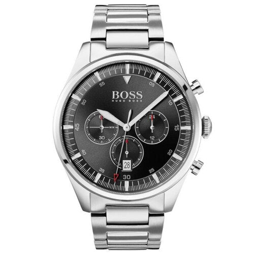 Hugo Boss Analogue Quartz Mens Wrist Watch Black & Silver HB1513712