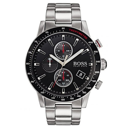 Hugo Boss Mens Rafale Chronograph Wrist Watch Silver & Black HB1513509