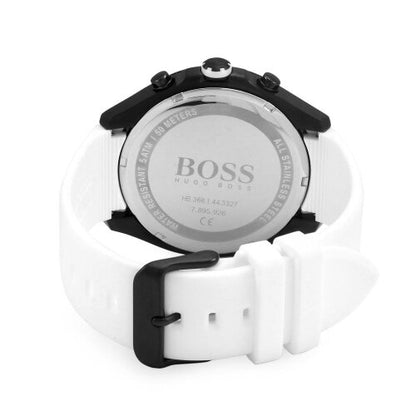 Hugo Boss Velocity Men's Wrist Watch Chronograph White Strap 1513718