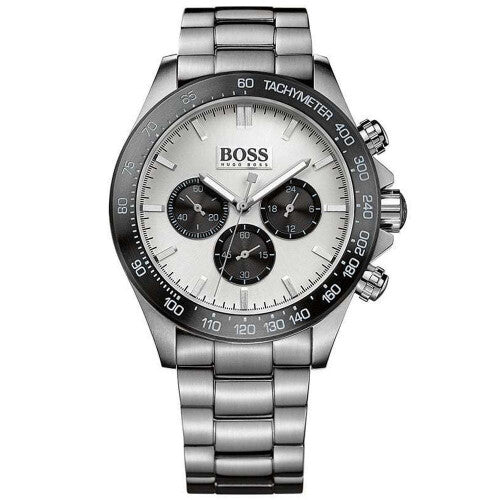 Hugo Boss Quartz Ikon Men Silver and Black Wrist Watch HB1512964