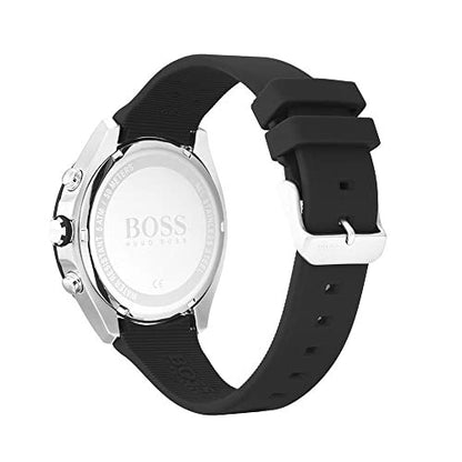 Hugo Boss Black Men's Stainless Steel Quartz Wrist Watch With Silicone Strap 1513716